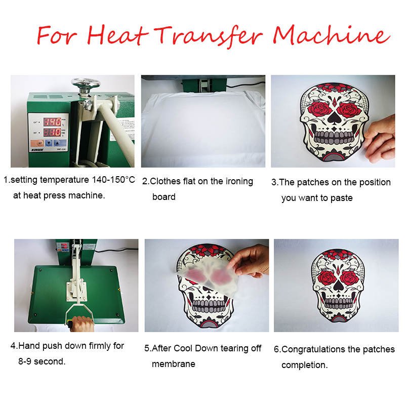 DTF T-Shirt Heat Transfer Printing Plastisol Iron-On Logo Sticker Press Design for Clothes Heat Transfer Sticker