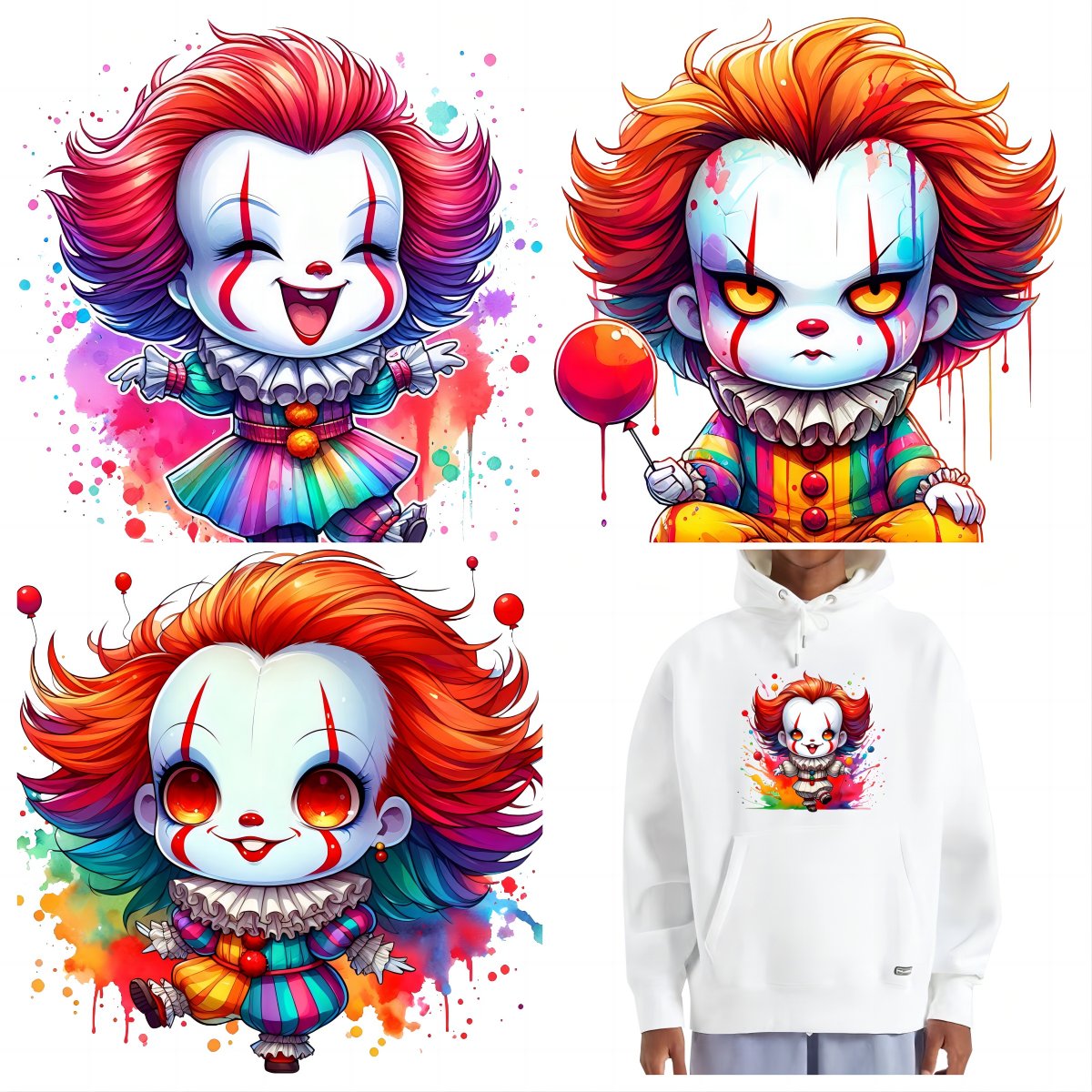 Halloween Ready to Press on Garment Screen Print Transfers Factory DTF Clothing Heat Transfer Cartoon Funny Designs Skull CN;FUJ