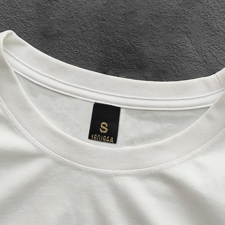 Factory custom Clothing Garment T-shirt fadeless logo brand woven Transfer Printing Labels For Clothes Neck size Cloth label
