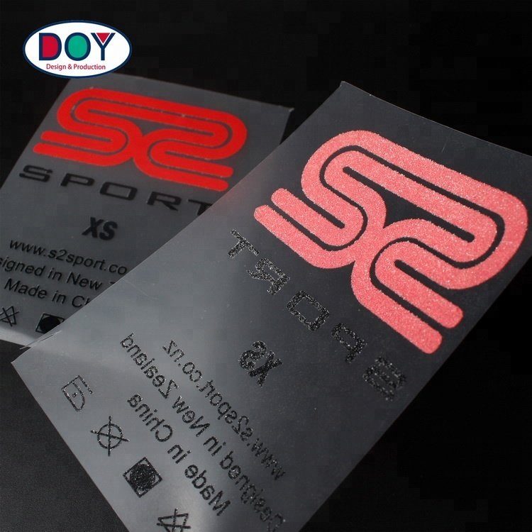 Maker Custom Brand Name Iron on Heat Transfer Printed Vinyl Wash Care Labels Stickers for Clothing