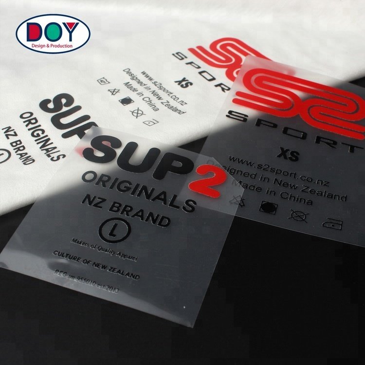 Maker Custom Brand Name Iron on Heat Transfer Printed Vinyl Wash Care Labels Stickers for Clothing