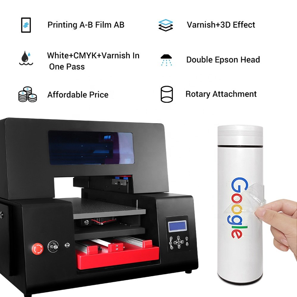 Refinecolor A3 UV DTF Printer Printing AB Film Double DX9 Air Cooling Led UV Transfer Sticker Non Powders For Irregular Products