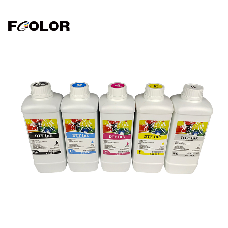 FCOLOR Dtf PET Film Printing DTF Ink With White Ink for Epson L1800 i3200 i4720 XP600 I1600 Dtf Printer