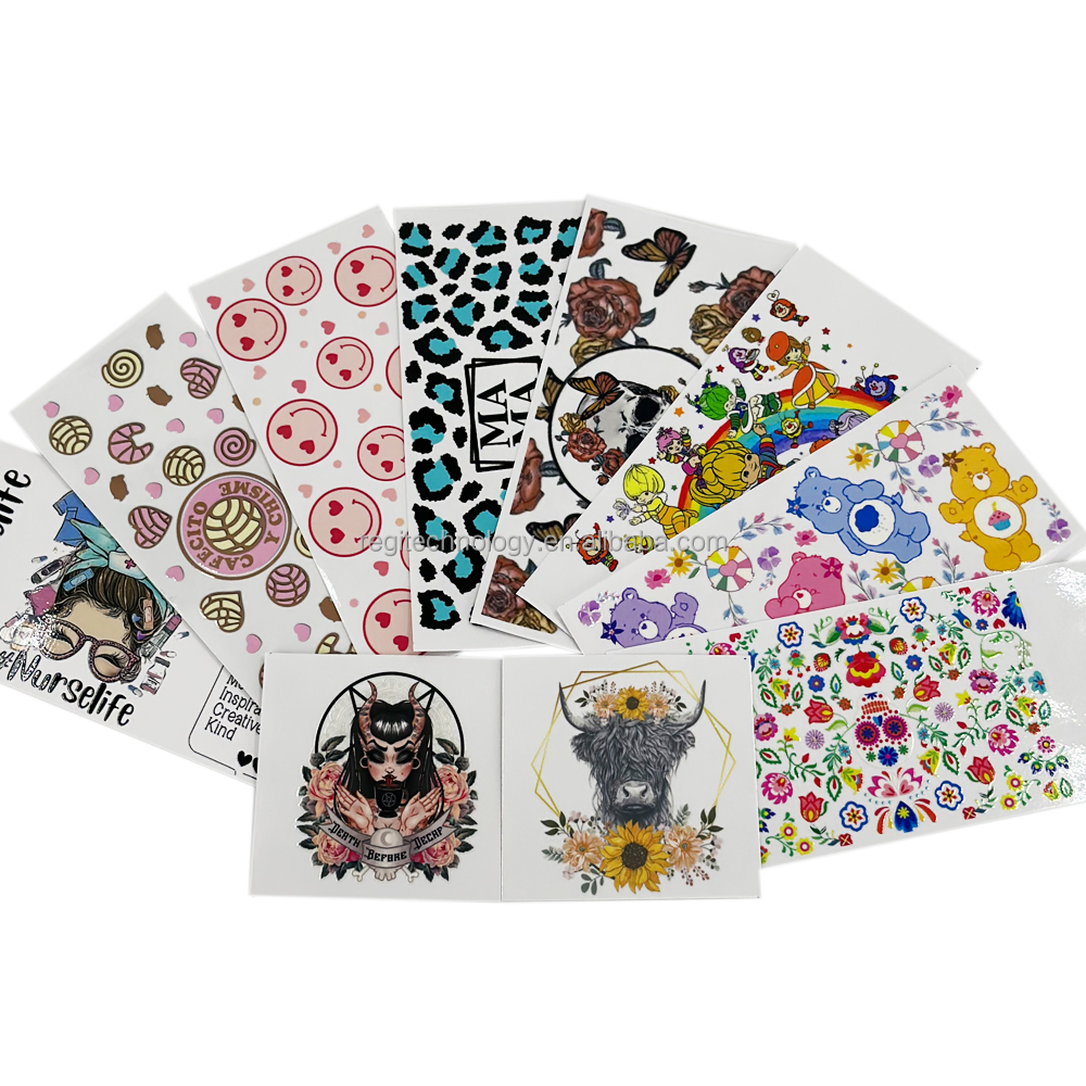 Cute cartoon anime KT cat Custom Transfer Cup Wraps Full Color UV DTF sticker For Tumblers 16oz Glass Cups Bottle Cans