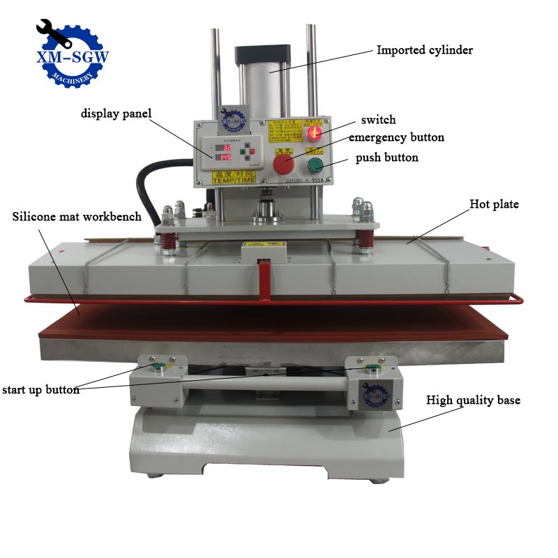 Big Size 80x100cm Pneumatic Pull-Push Table Design Polyester Cut Sheet Sublimation Process Heat Transfer Machine