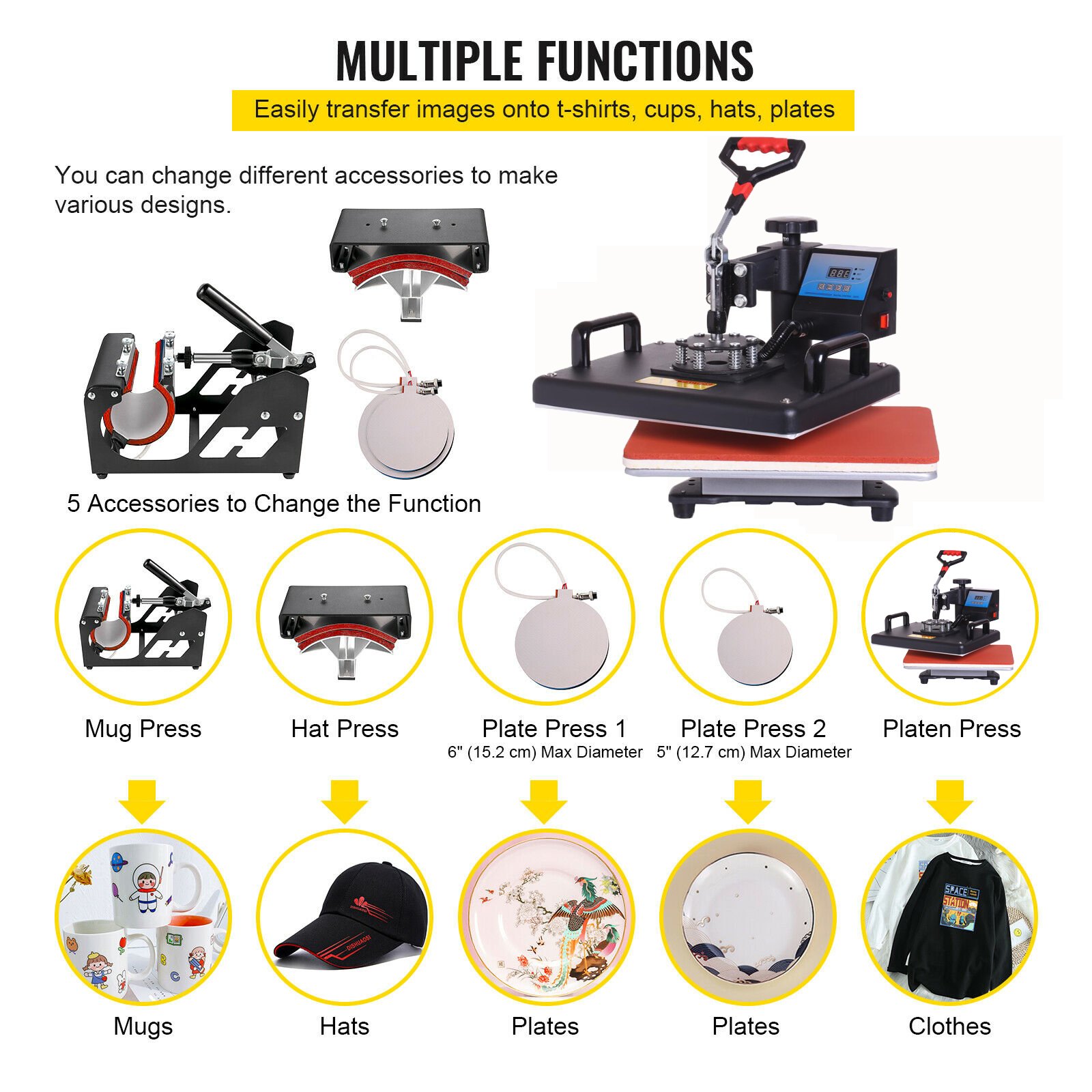 Easysub Combo Heat Sublimation Transfer Machine 12x15 inch maquina de sublimacio 15 in 1 Heat Press Machines for t -shirt 1