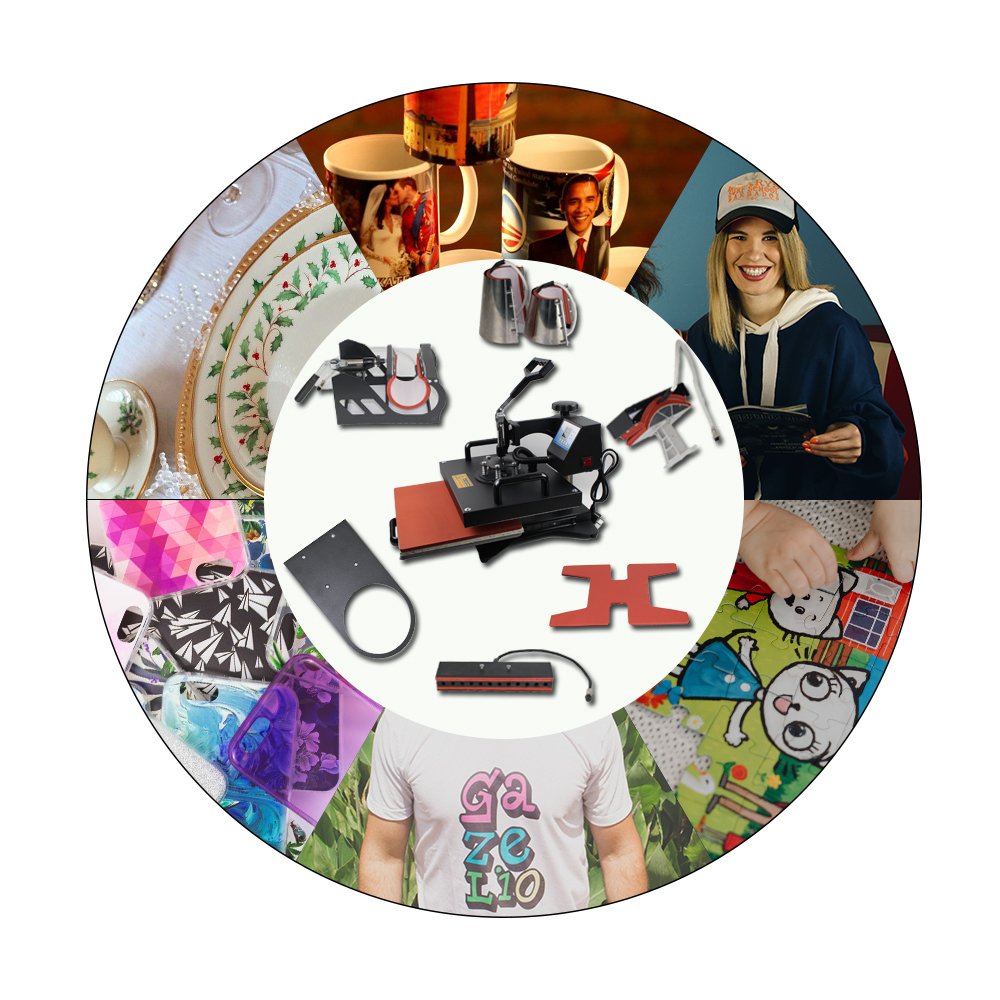 Easysub Combo Heat Sublimation Transfer Machine 12x15 inch maquina de sublimacio 15 in 1 Heat Press Machines for t -shirt 1