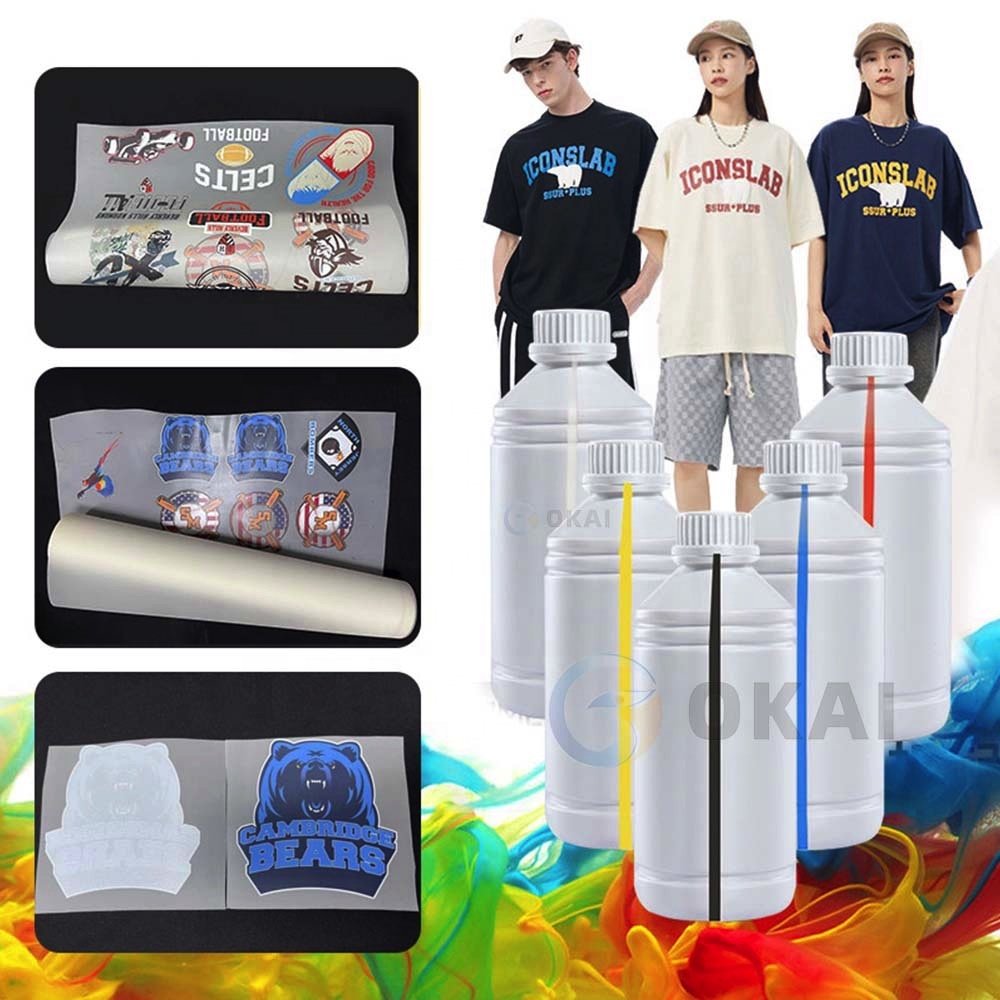 OKAI High Density Water based Pigment White dtf printer printing machine Printer Transfer Printing dtf ink 1000ml