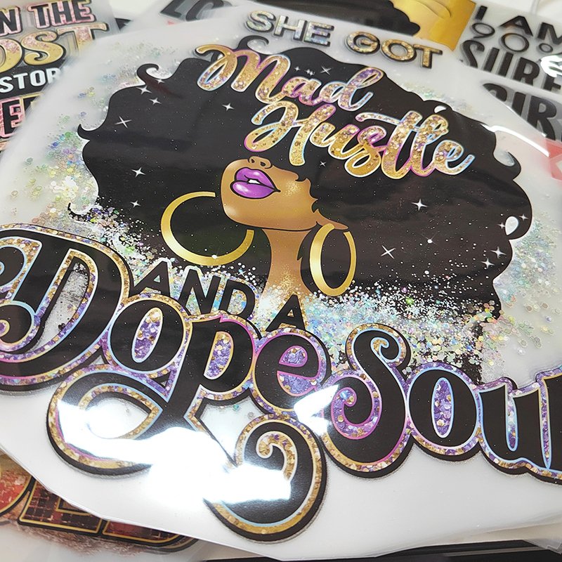 Custom Cool T-shirts Clothes Stickers Iron Black Girl Heat Transfer Paper Garment T Shirt Heat Transfer Printing Film 100 Pcs