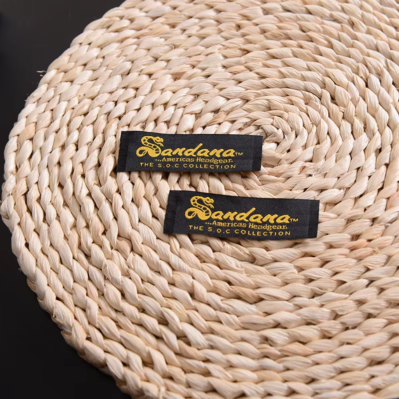 Factory Price Private Woven Damask Satin Brand Tags Custom Logo Tag etiquette Personalise Vetement Woven Label For Clothes Print