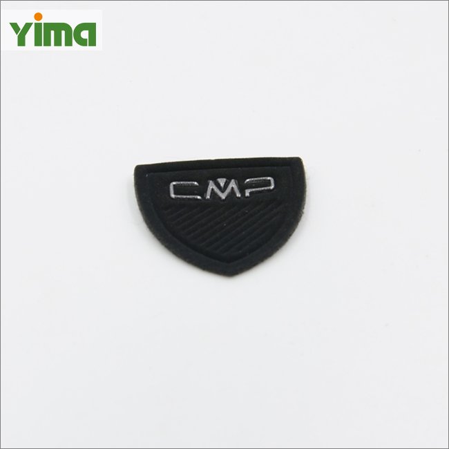 Customized satin woven label brand LOGO 3D silicone heat transfer printing luxury cotton label for clothing accessories