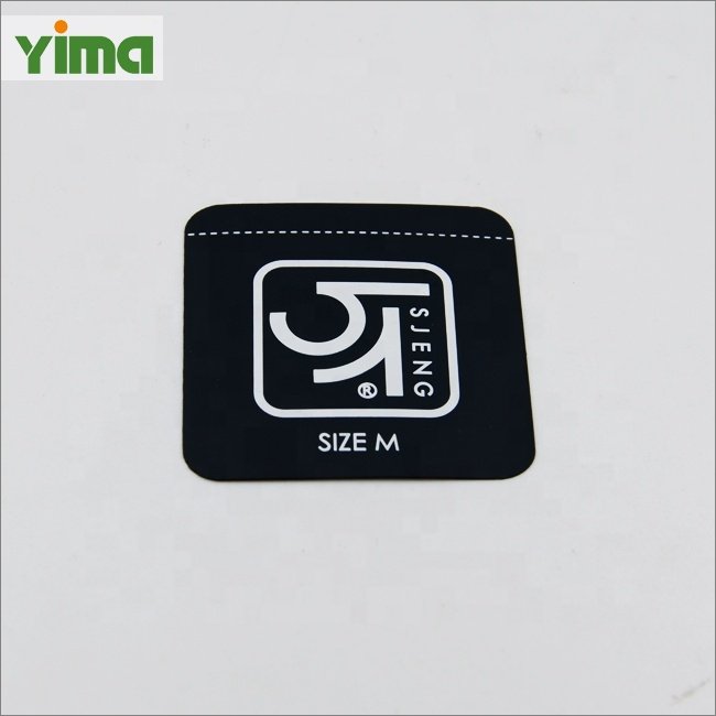 Customized satin woven label brand LOGO 3D silicone heat transfer printing luxury cotton label for clothing accessories