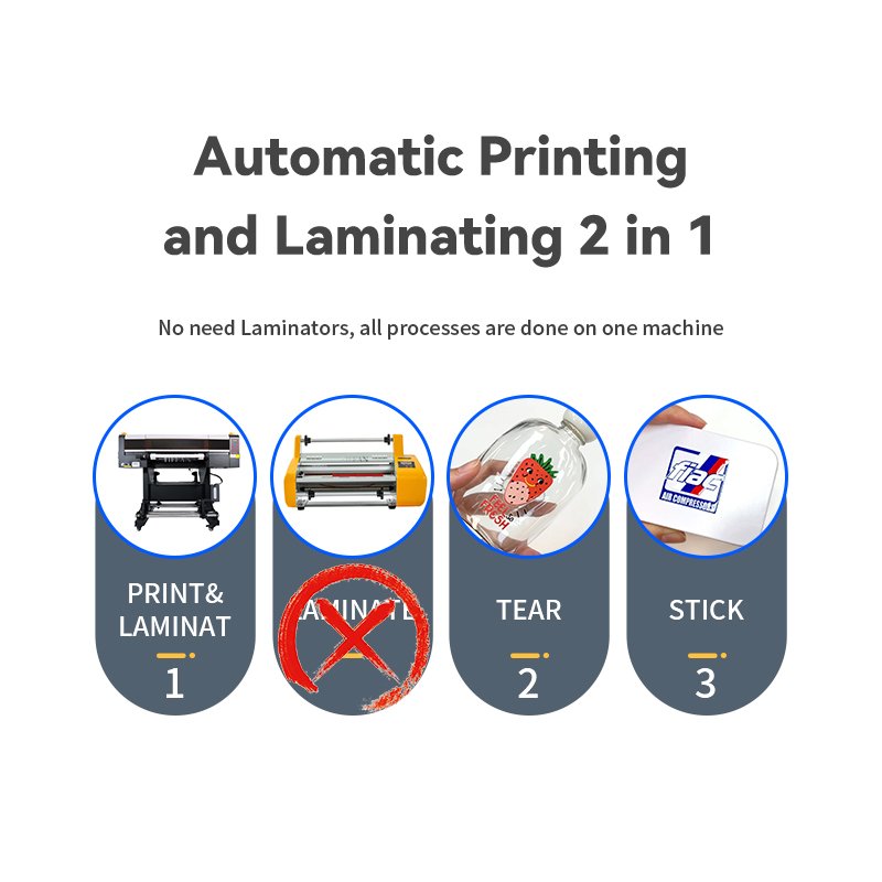 DTF UV Printer With Laminator Transfer Printing Machine AB Film Small UV Printer DTF A1 Cylinder Printer UV DTF Machine