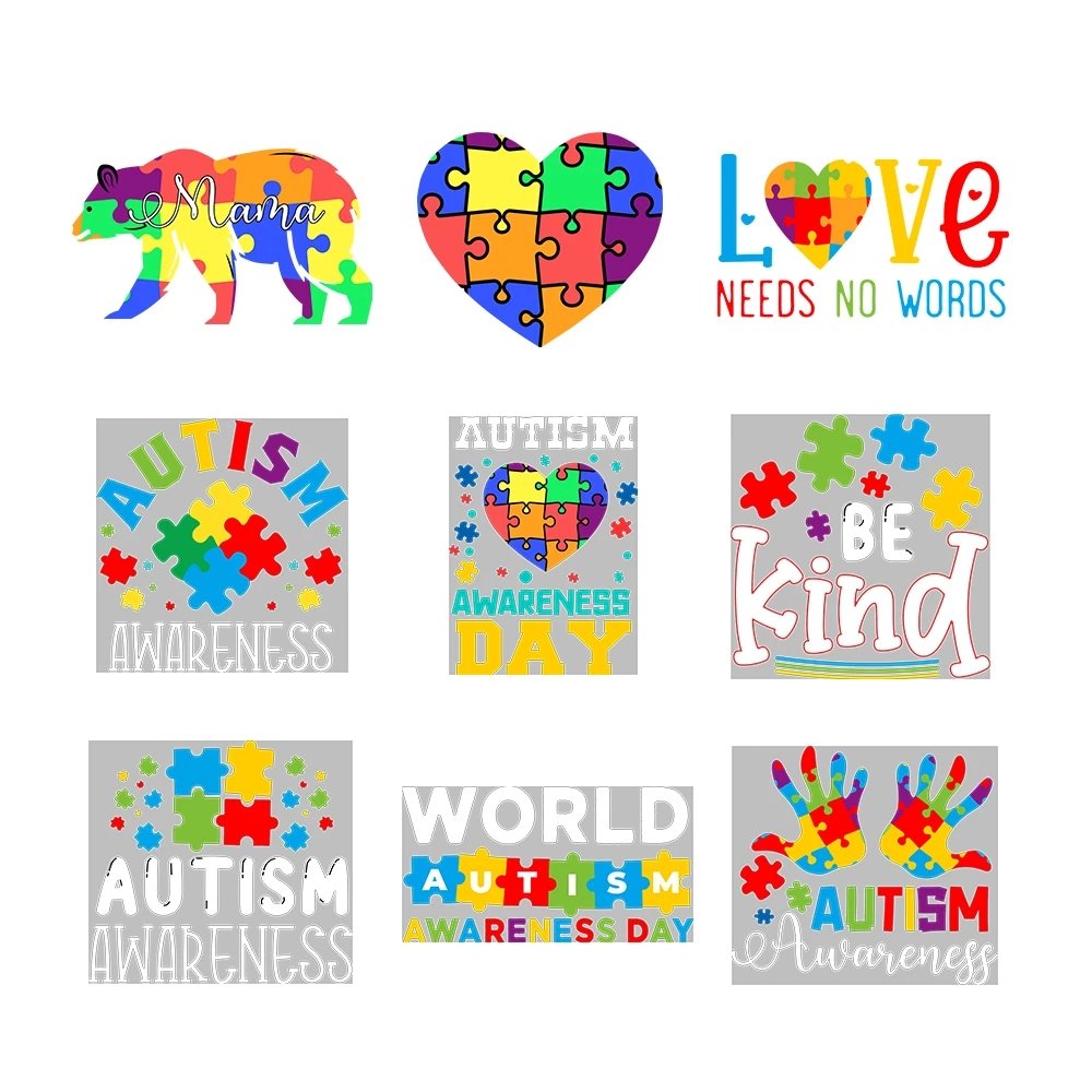 Wholesale Autism Awareness Heat Transfer Printing T-shirt Design