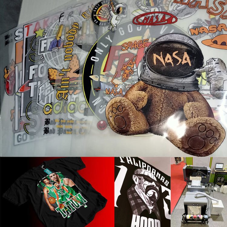 HOT selling custom Plastisol Heat Transfers Designs Logo Sticker Clear Film Screen Print Transfers Dtf Transfers For Garments