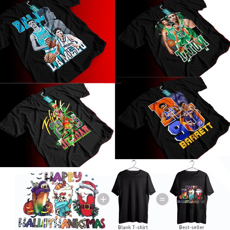 HOT selling custom Plastisol Heat Transfers Designs Logo Sticker Clear Film Screen Print Transfers Dtf Transfers For Garments
