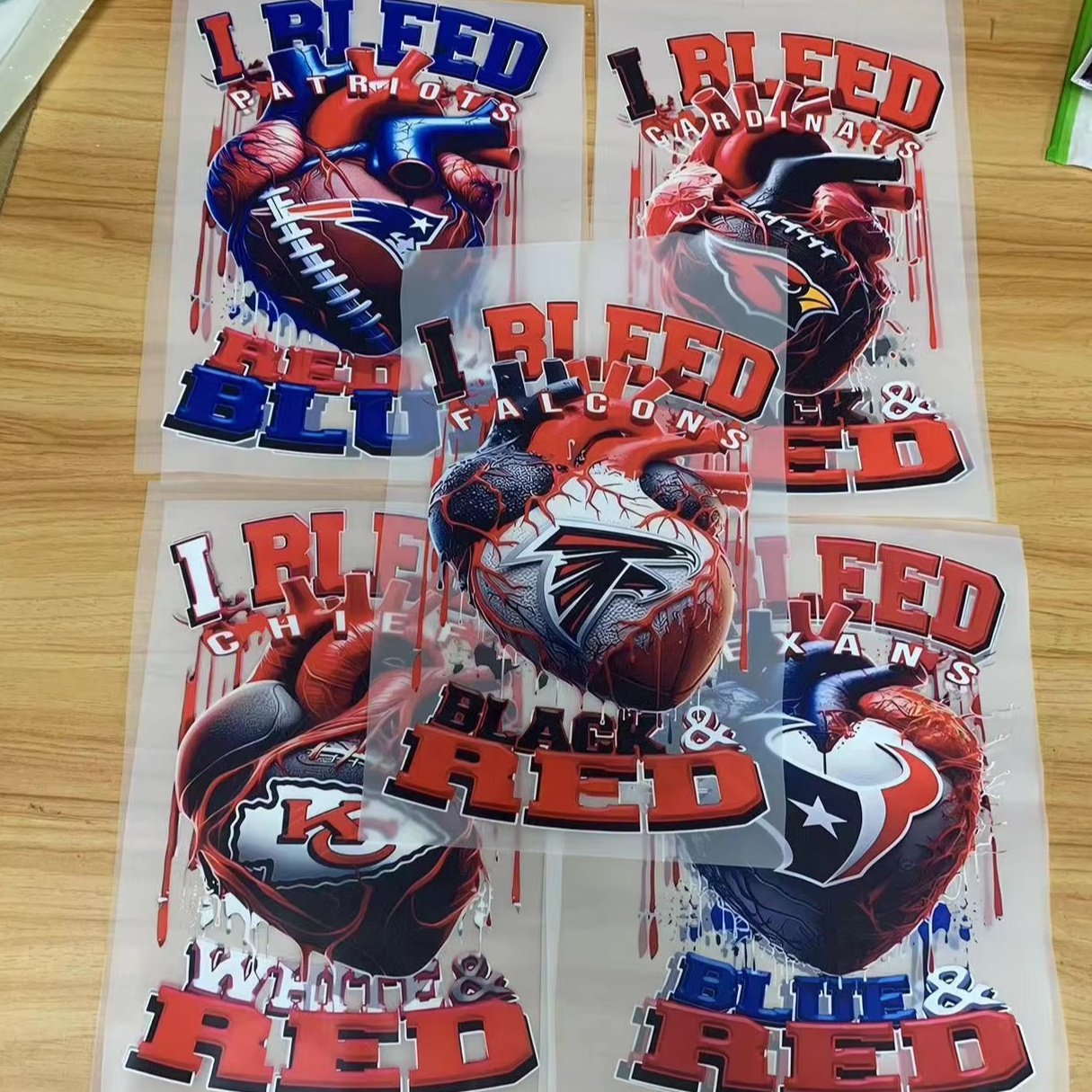 wholesale NFL Heat Transfer Designs Printable Plastisol DTF Vinyl Film Heat Transfer Designs For T Shirts