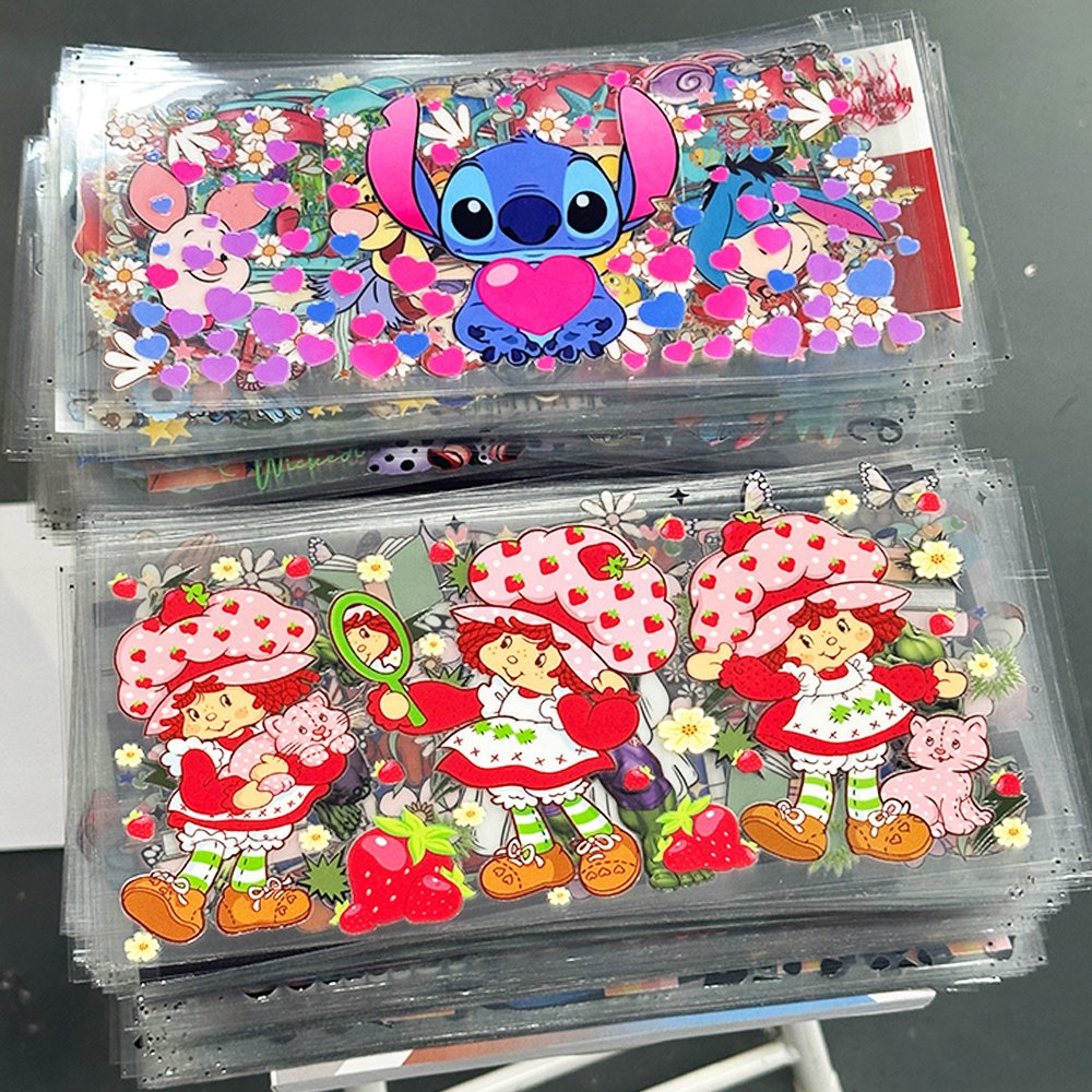 Factory Direct Price Custom Hot Sale 6000+ New Design Waterproof uvdtf Cup Wraps 3D Transfer Label Stickers