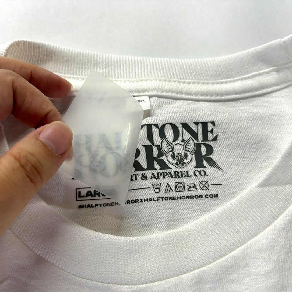 Custom Brand Logo Print Sport Shirt Swimwear Garment Heat Press On Tagless Heat Transfer wash Care Label For T-Shirt Cloth
