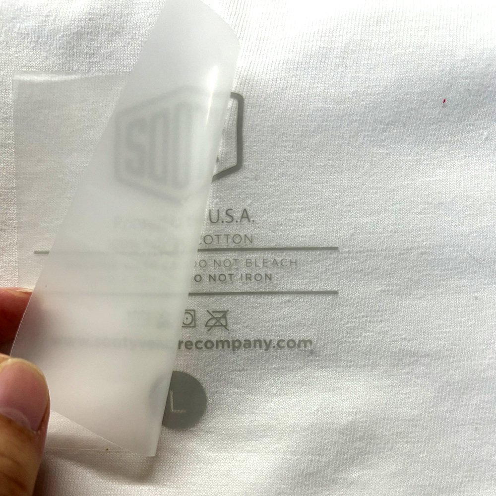 Custom Brand Logo Print Sport Shirt Swimwear Garment Heat Press On Tagless Heat Transfer wash Care Label For T-Shirt Cloth