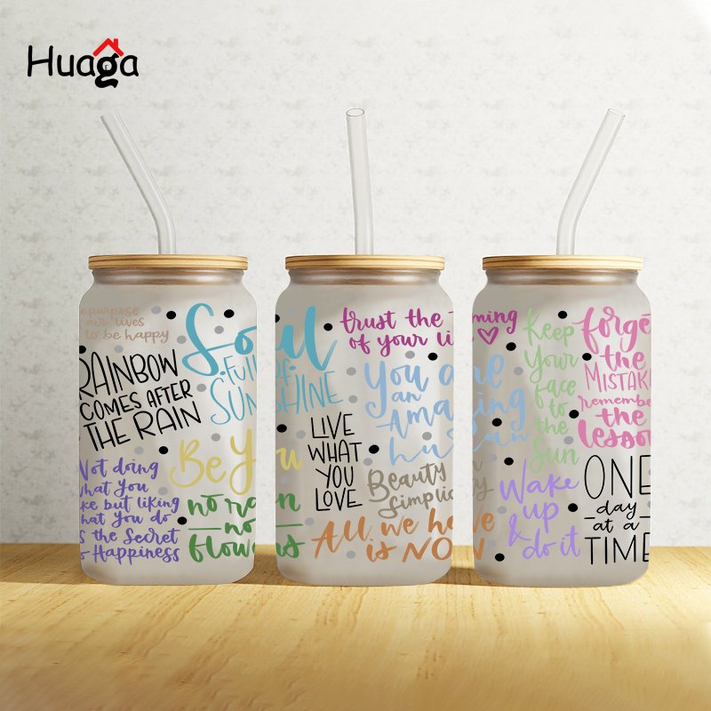 Huaga ready to ship Custom uv dtf cup wrap transfers 16oz Designs Transfers cartoon uv dtf cup wrap transfers