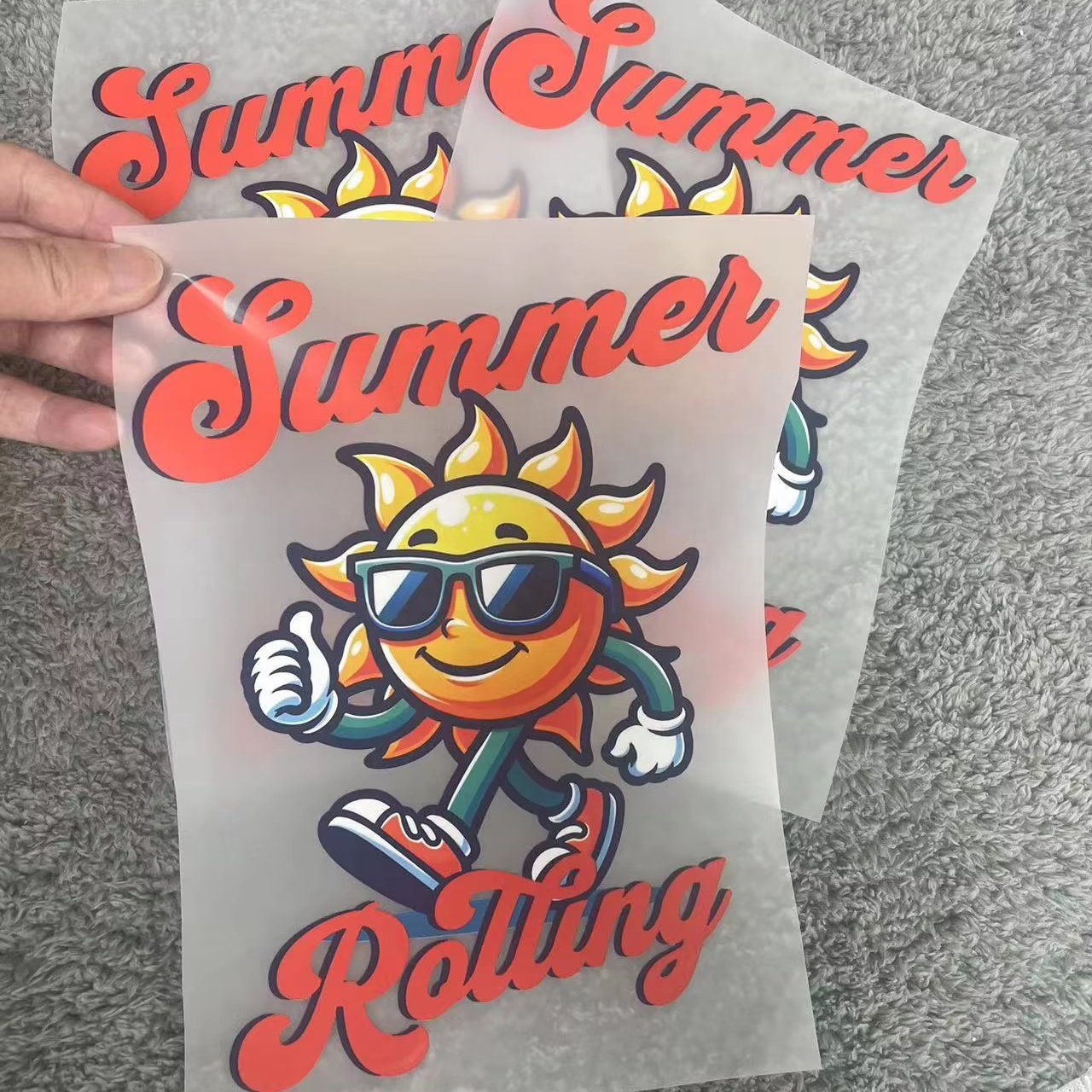 Latest design waterproof vinyl sticker printed transfers clothing label for garment dtf heat transfers designs ready