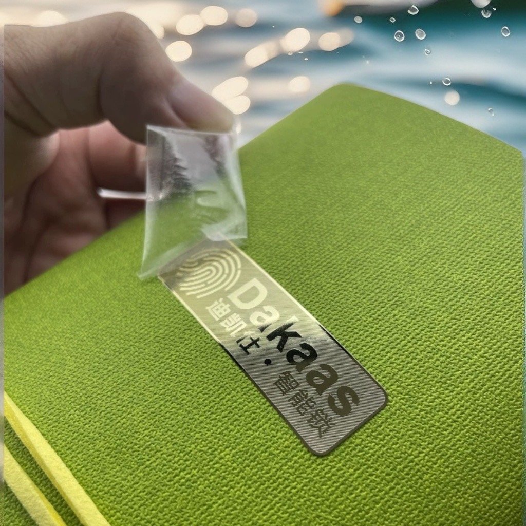 Customized Logo 3D Metal Label Washable Transfer Printing Sticker with Tear Film for Gift Box and Metal Label Packaging