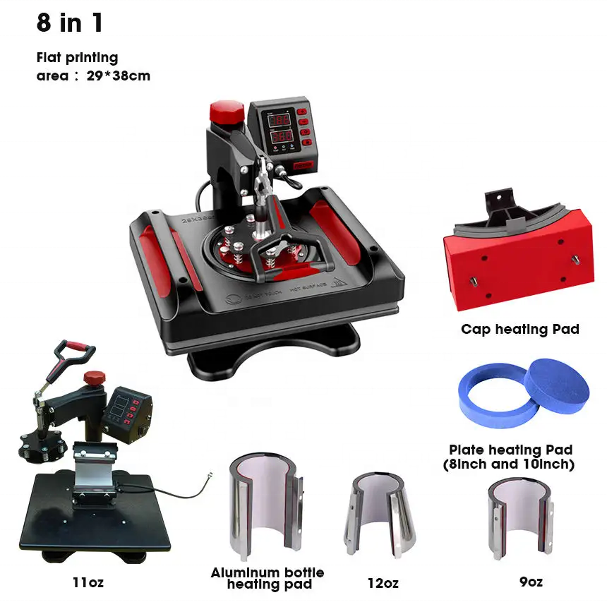 Manual Semi-Auto Heat Press Machine Garment 5/8/12 Electric Plate 28 Heat Press Transfer Multifunctional Sublimation T Shirt