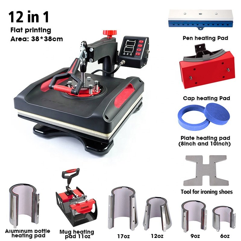 Manual Semi-Auto Heat Press Machine Garment 5/8/12 Electric Plate 28 Heat Press Transfer Multifunctional Sublimation T Shirt