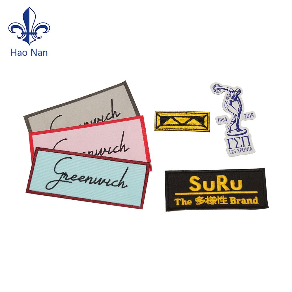 Wholesale custom heat transfer patch embroidery woven clothing patch iron on embroidery patch
