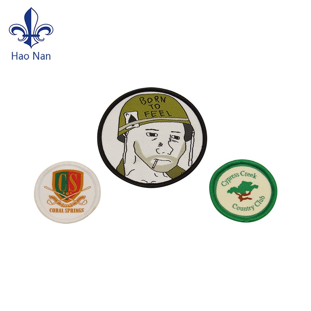 Wholesale custom heat transfer patch embroidery woven clothing patch iron on embroidery patch