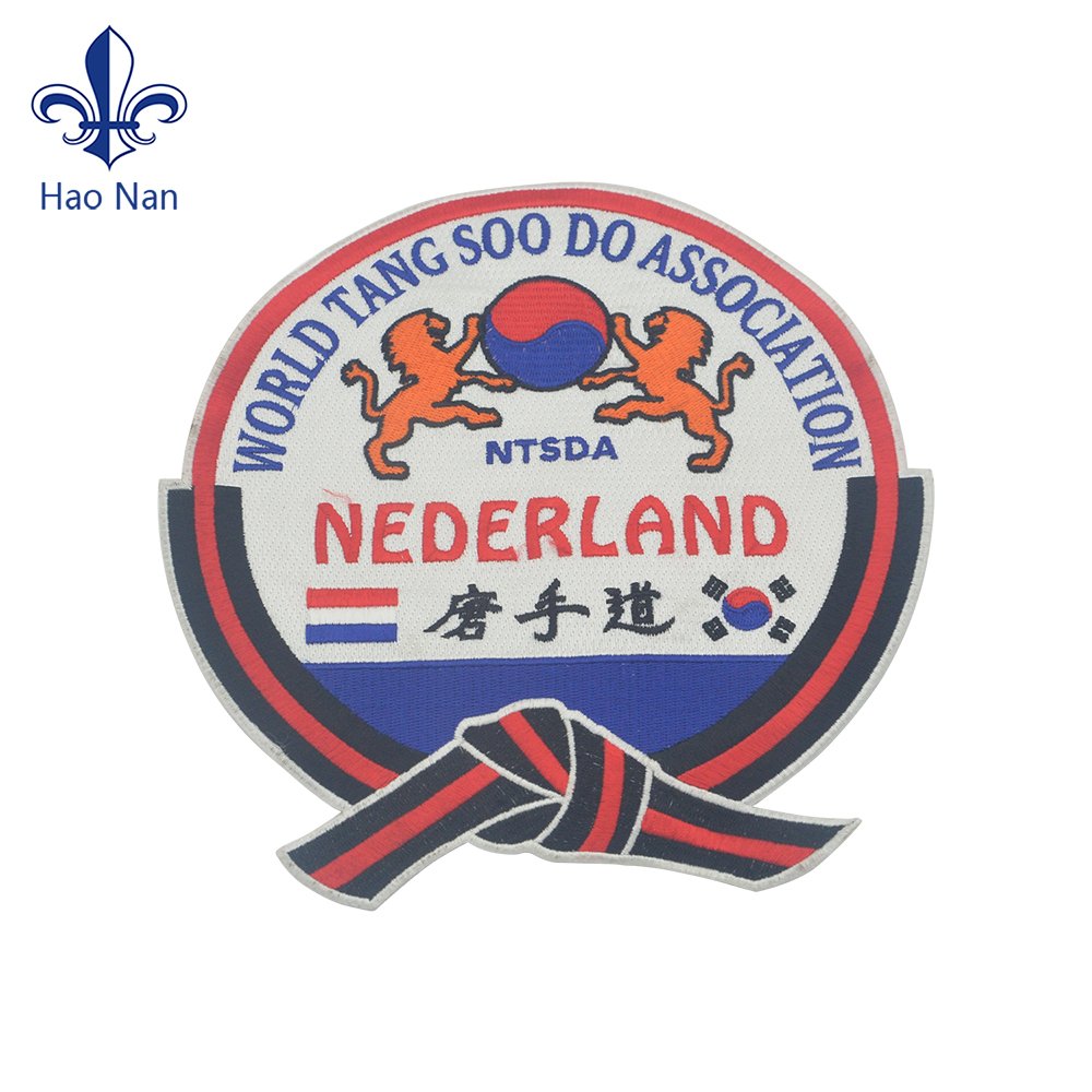 Wholesale custom heat transfer patch embroidery woven clothing patch iron on embroidery patch