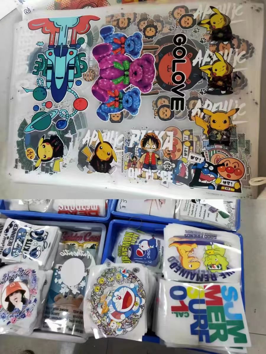 Adult fleece stickers Patches on Heat Transfer Patch Decals for T-Shirt Clothing Backpack Pillow Covers DTF Printing for Garment