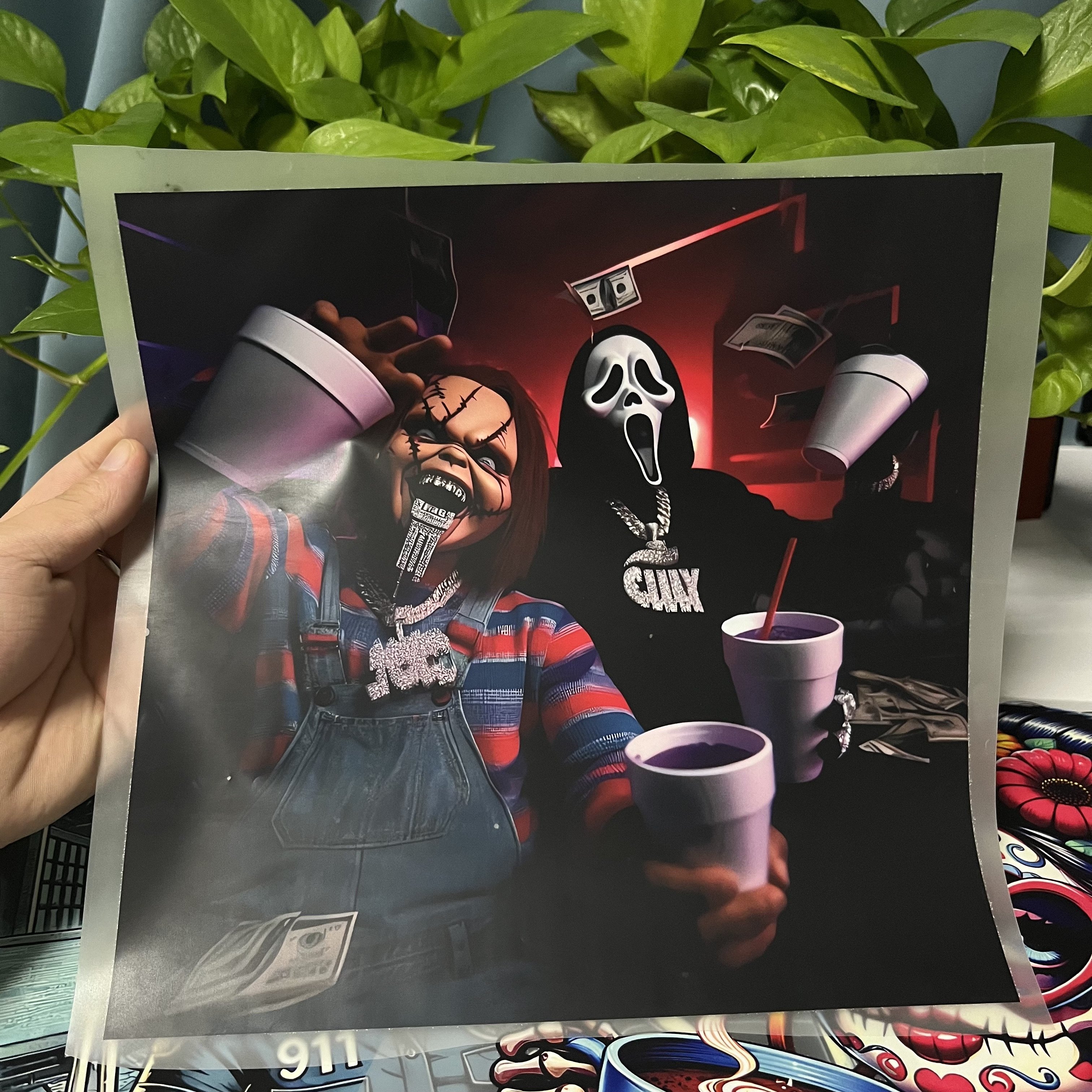 High Quality dtf transfers Vinyl Logo Screen Print Plastisol Heat Transfers Customizable for T-Shirts Washable DTF Sticker