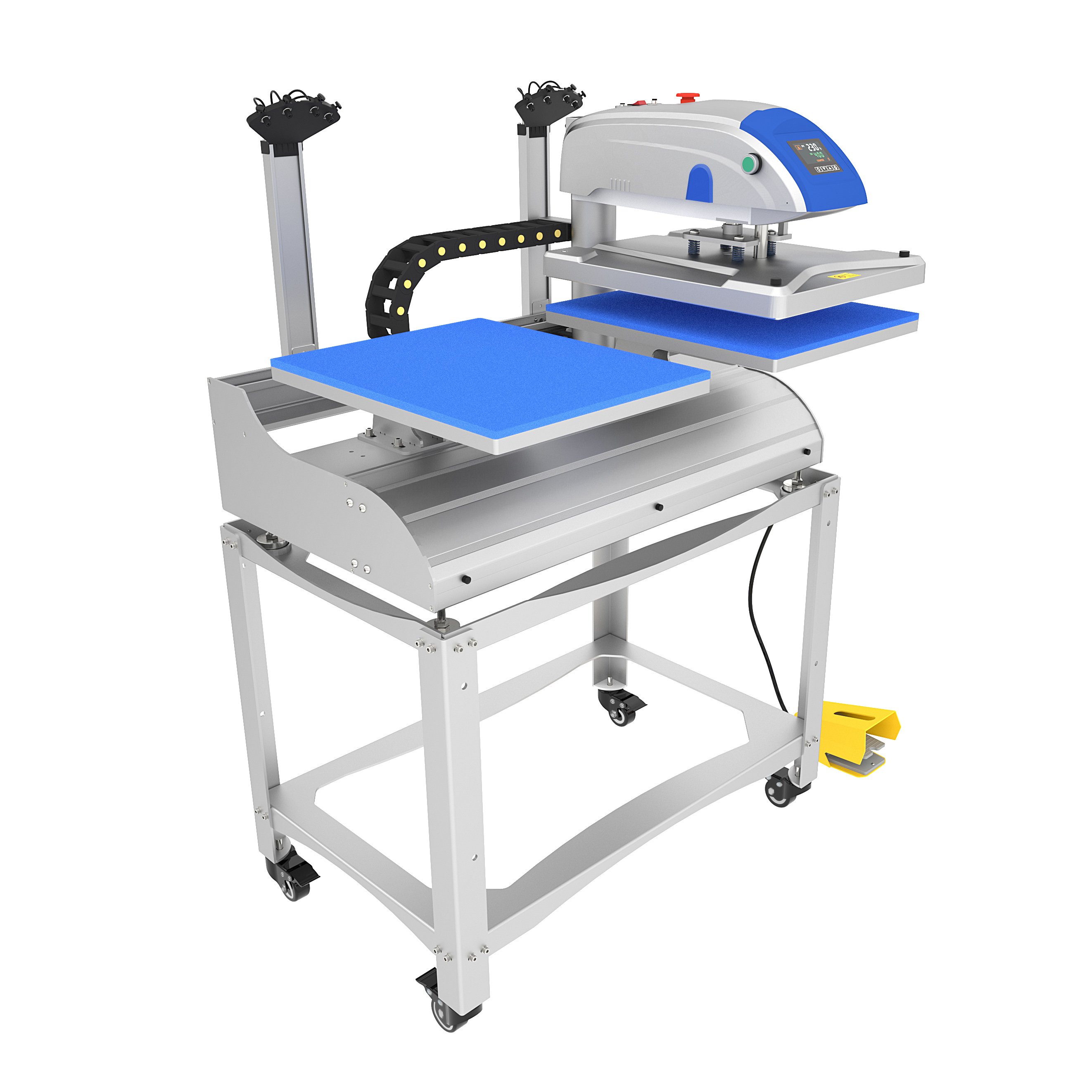 40*50cm Electric Automatic Twin Station Heat Press Machine With Laser Alignment + Changeable Paltens