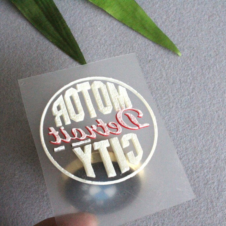 Matte Effect Design any color Clothing Colorful 3D Heat Silicone Transfer Label