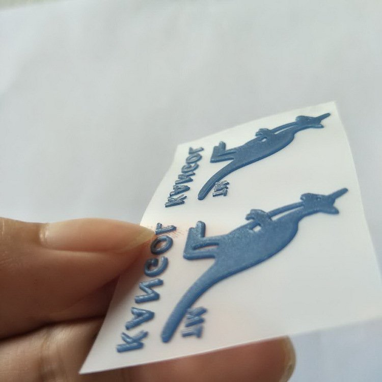 Matte Effect Design any color Clothing Colorful 3D Heat Silicone Transfer Label