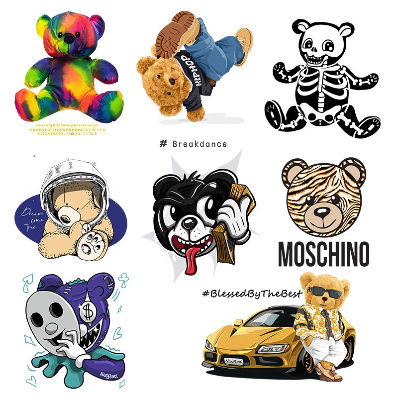 Wholesale High Quality Vinyl Heat Transfer Waterproof Labels DTF T-Shirts Fashion Stickers Transfer Printing Product