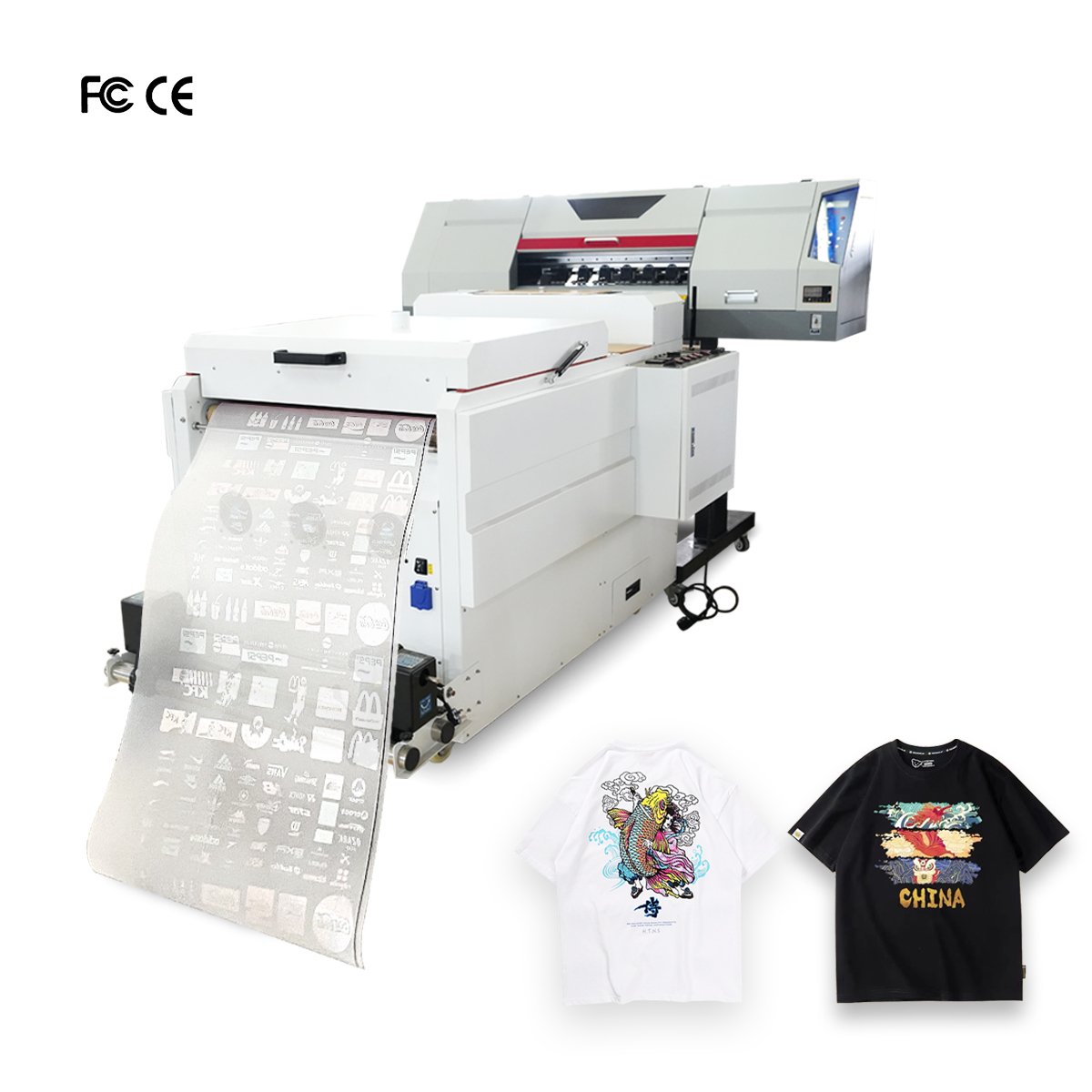 A1 width i3200 heads roll to roll DTF garment t shirt hoodie print printer with integrated powder treating machine
