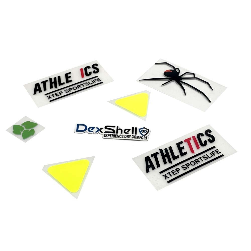 Custom Screen Print 3D Rubber Logo Raised Effect Silicone Heat Transfer Labels for Garments
