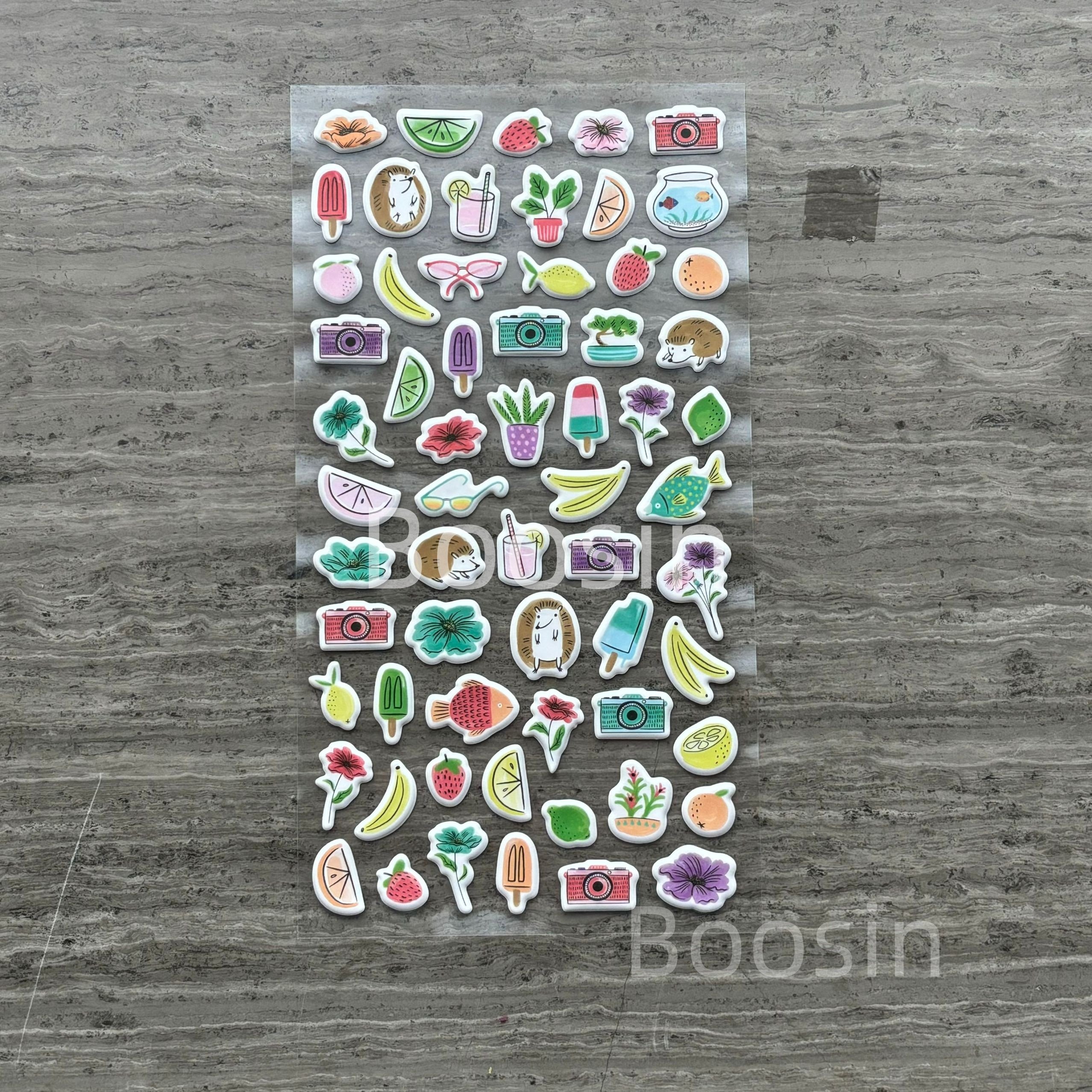 New Style Printed Waterproof Die Cut Adhesive Vinyl PVC Sticker Pack Logo Foam Stickers Cute Cartoon Flash sticker