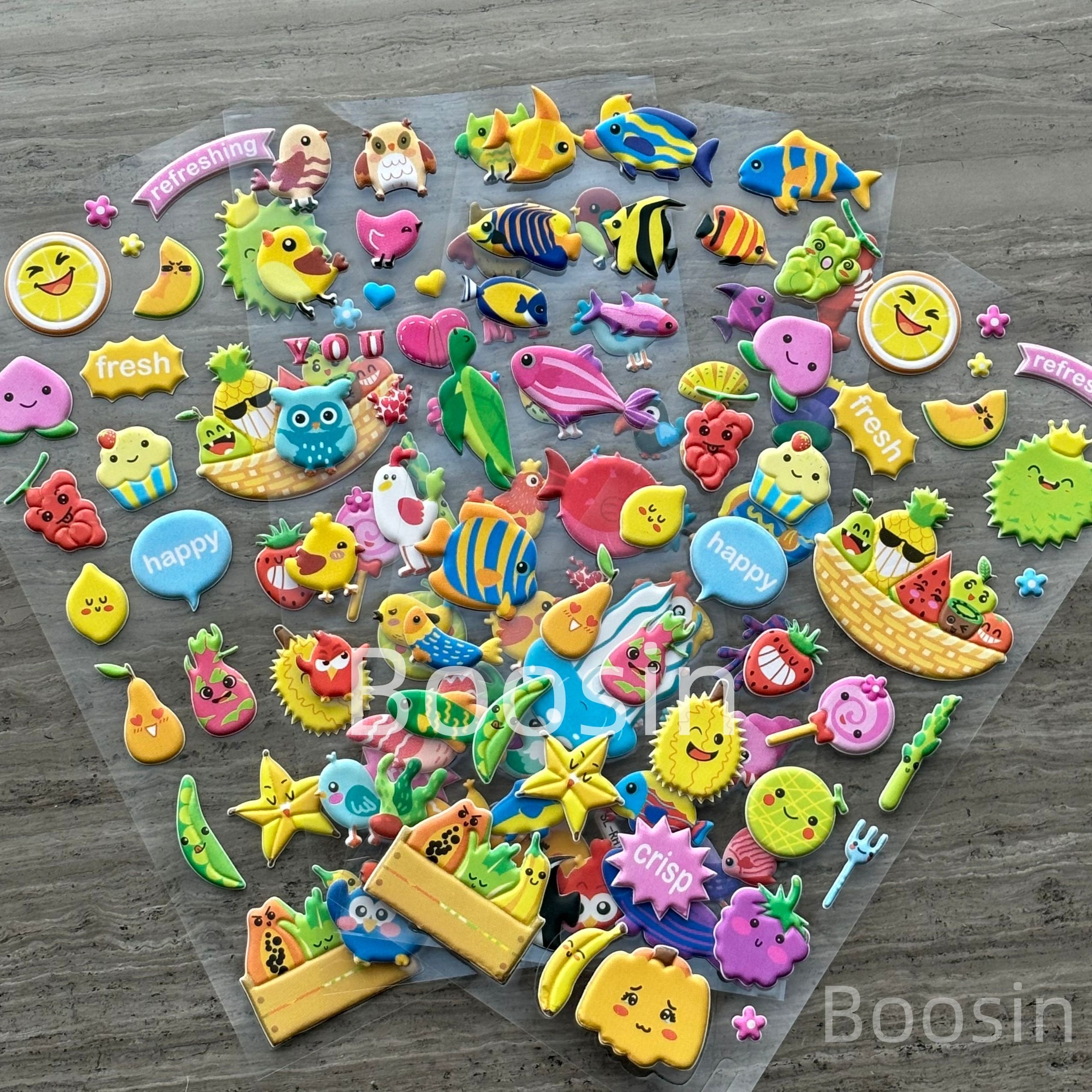 New Style Printed Waterproof Die Cut Adhesive Vinyl PVC Sticker Pack Logo Foam Stickers Cute Cartoon Flash sticker