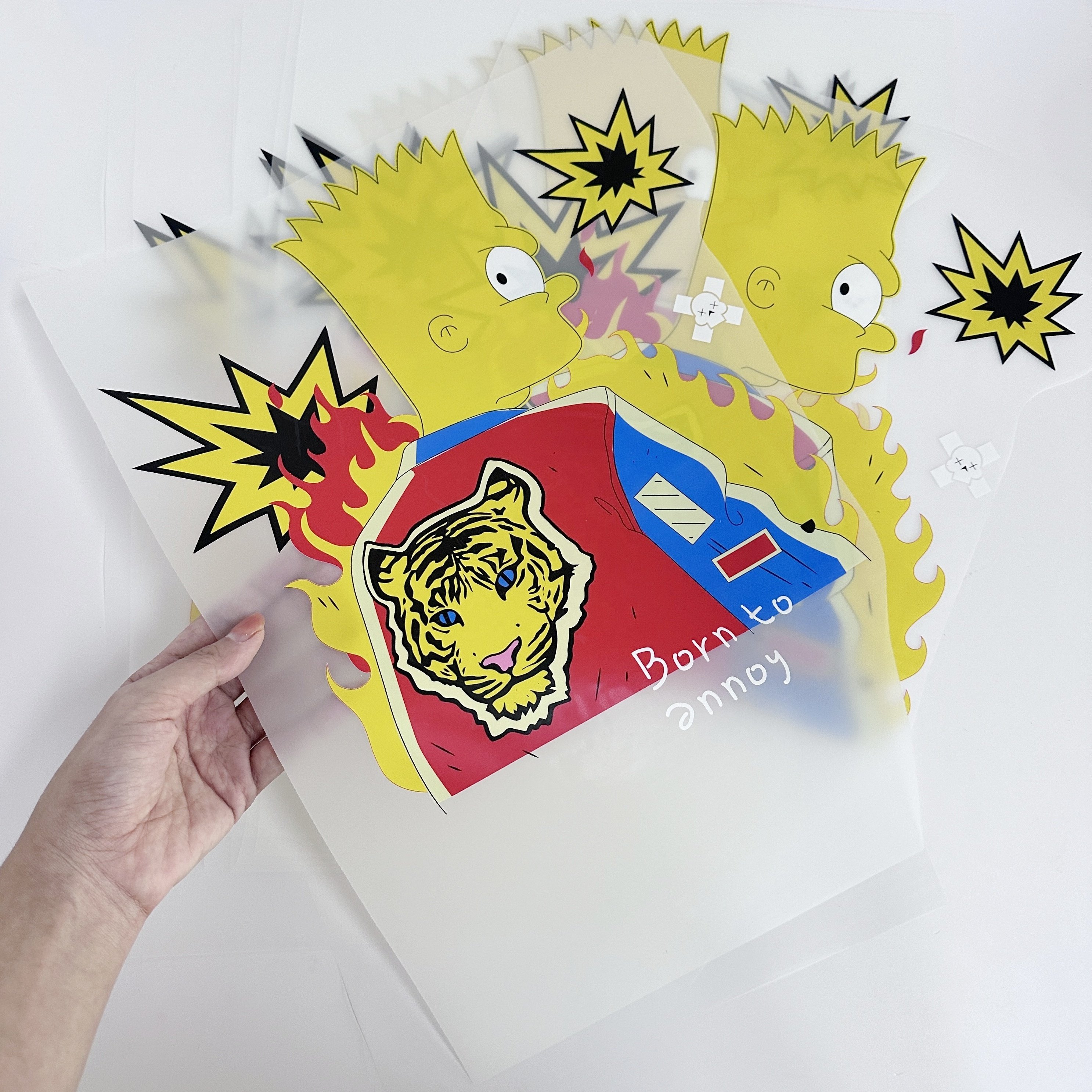 Custom DTF High Street Designs Iron on Sticker Transfer Printing Fabric Plastisol 3D Heat Transfers for T-Shirt Clothing