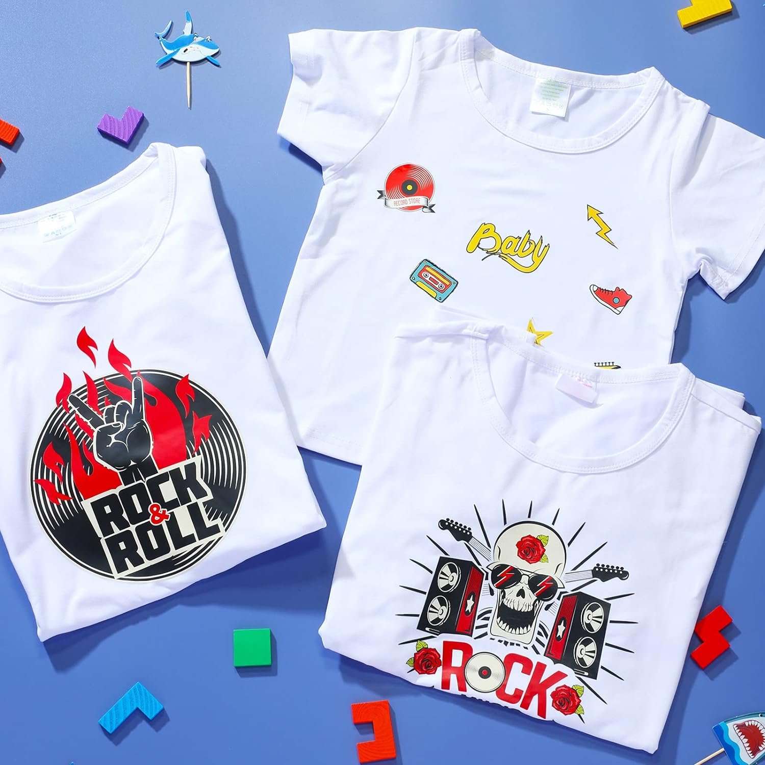 Rock and Roll Music Heat Transfer Sticker Rock Punk Band Patch Set Punk Iron-on Patches Jackets Hat Clothing Bags Decoration