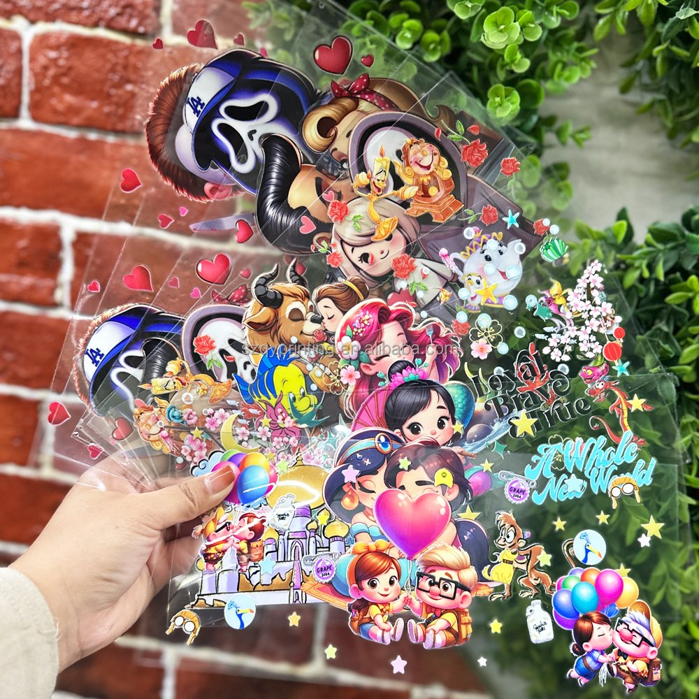 Low MOQ Printing 5000+ Design High Quality DTF Sticker Label Waterproof UV DTF Cup Wrap Transfers