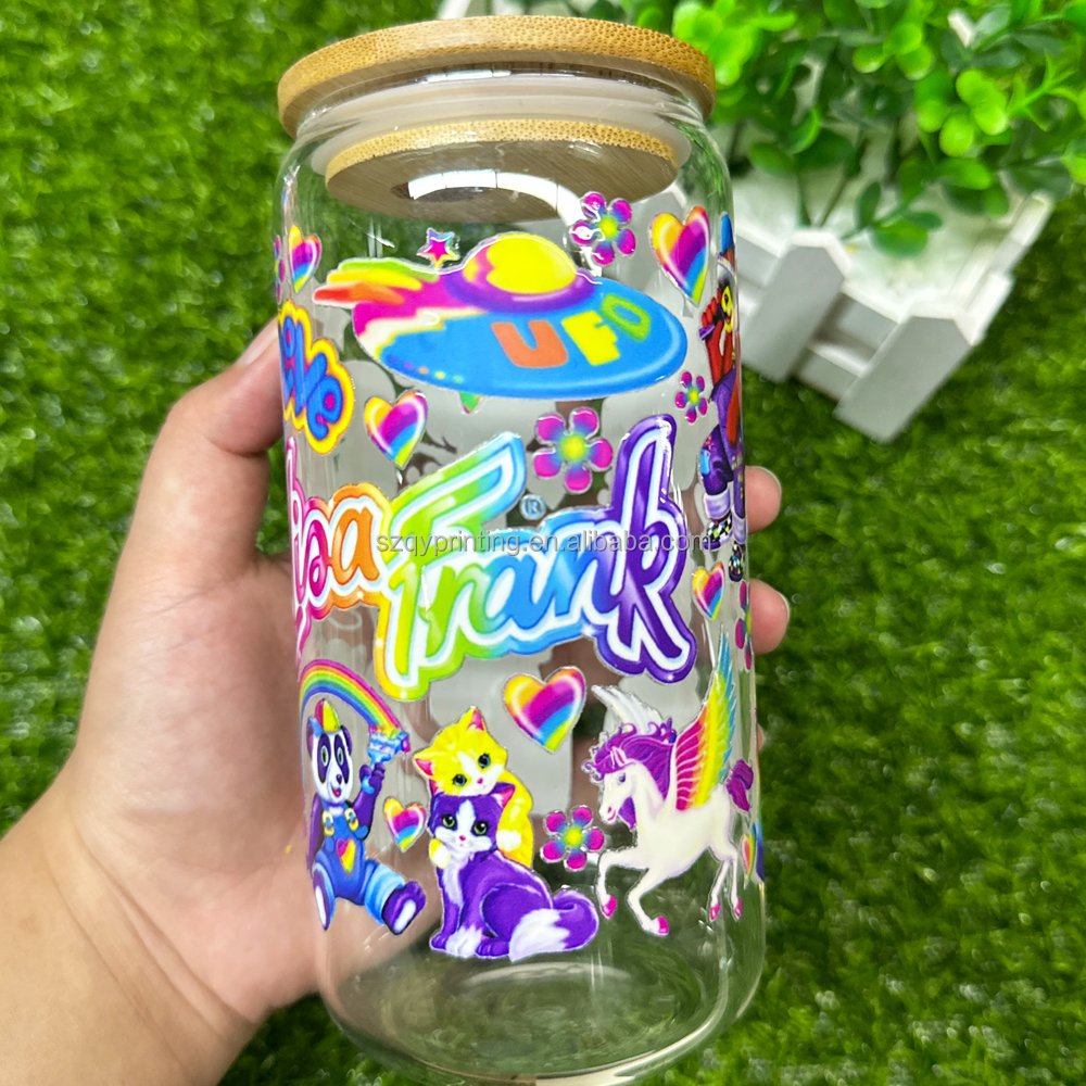 Low MOQ Printing 5000+ Design High Quality DTF Sticker Label Waterproof UV DTF Cup Wrap Transfers