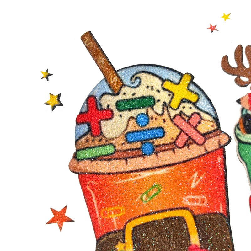 EYD Tiny Merry Christmas Patch Iron On Hat Socks Cup Chenille Embroidery Custom Patch 3d Silicone Heat Transfer Printing
