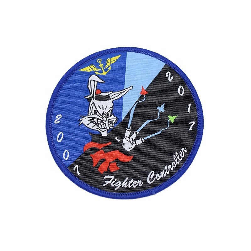 Quality Recycled Luxury Satin And Cotton Fabric badge thermal transfer printing patch sublimation patches for garment