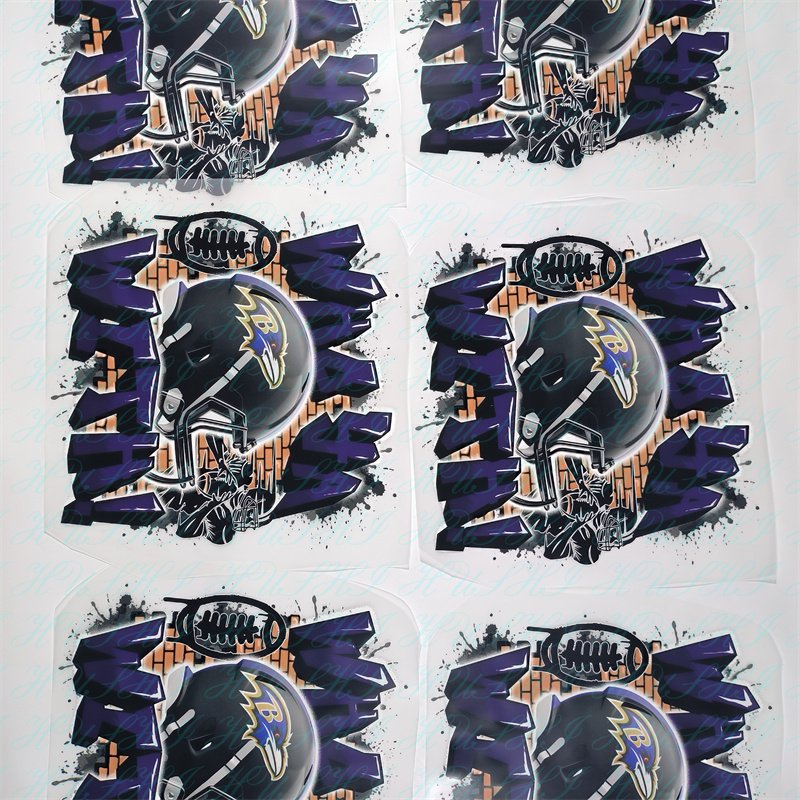 Custom Dtf Heat Transfer Designs Ready to Press NFL team stickers Film Iron On Sticker Heat Transfer Prints On Garments