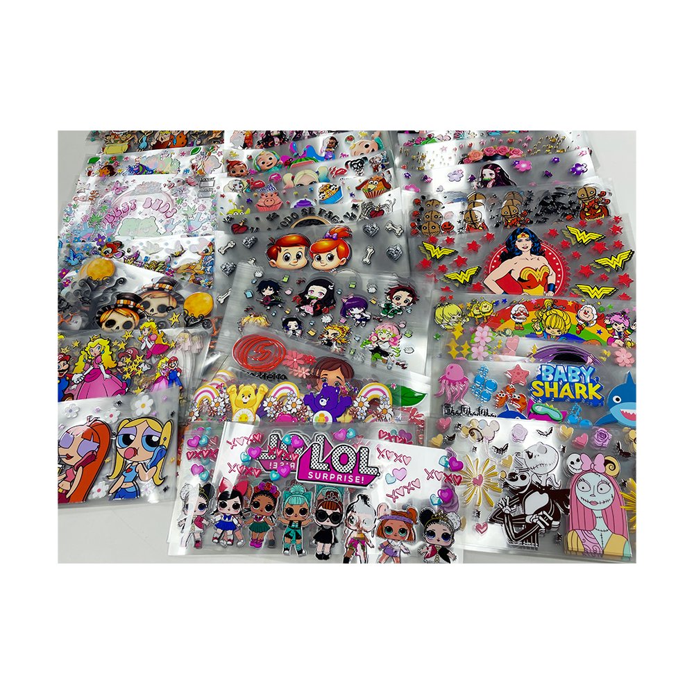 Double-sided view uv dtf cup packaging sticker decal custom cup packaging label design UV DTF cup packaging transfer